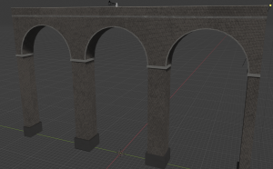 3D modelled and textured bridge.
