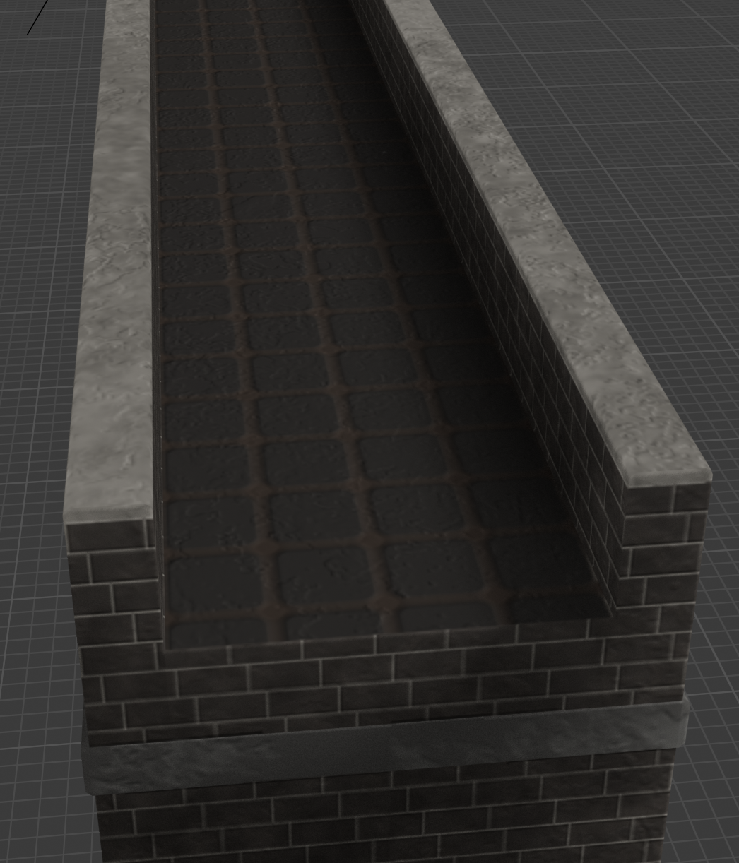 Close-up of a 3D-modelled bridge walkway.