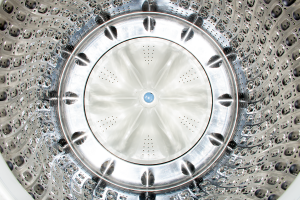 Image of the inside of a washing machine from the top.