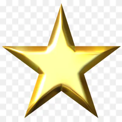 A gold star with a fake transparent background.